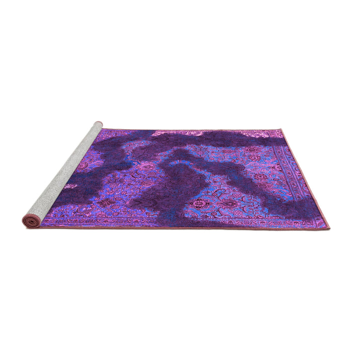 Sideview of Machine Washable Abstract Purple Modern Area Rugs, wshabs1284pur