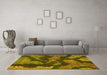 Machine Washable Abstract Yellow Modern Rug in a Living Room, wshabs1284yw