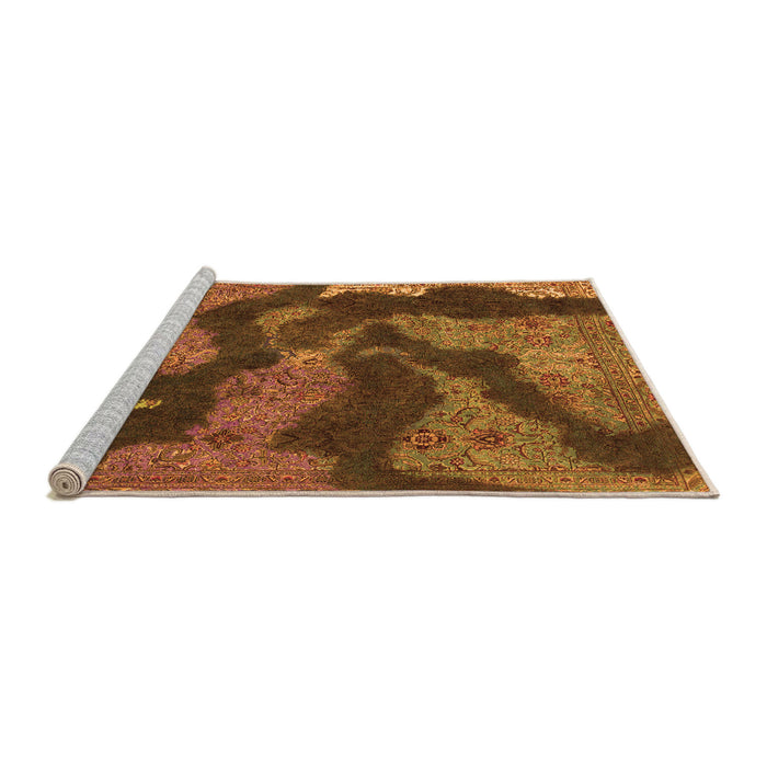 Sideview of Machine Washable Abstract Orange Modern Area Rugs, wshabs1284org