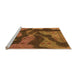 Sideview of Machine Washable Abstract Orange Modern Area Rugs, wshabs1284org