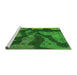 Sideview of Machine Washable Abstract Green Modern Area Rugs, wshabs1284grn