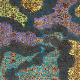 Square Machine Washable Abstract Western Charcoal Gray Rug, wshabs1284