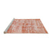 Sideview of Machine Washable Abstract Pastel Orange Rug, wshabs1285