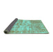 Sideview of Abstract Turquoise Modern Rug, abs1285turq