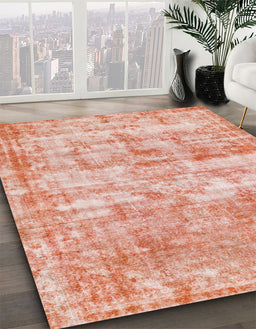 Abstract Pastel Orange Modern Rug in Family Room, abs1285