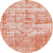 Round Abstract Pastel Orange Modern Rug, abs1285