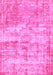 Machine Washable Abstract Pink Modern Rug, wshabs1285pnk