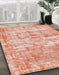 Machine Washable Abstract Pastel Orange Rug in a Family Room, wshabs1285