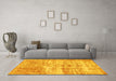 Machine Washable Abstract Yellow Modern Rug in a Living Room, wshabs1285yw