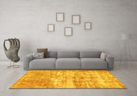 Machine Washable Abstract Yellow Modern Rug, wshabs1285yw