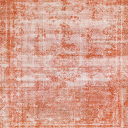 Square Abstract Pastel Orange Modern Rug, abs1285