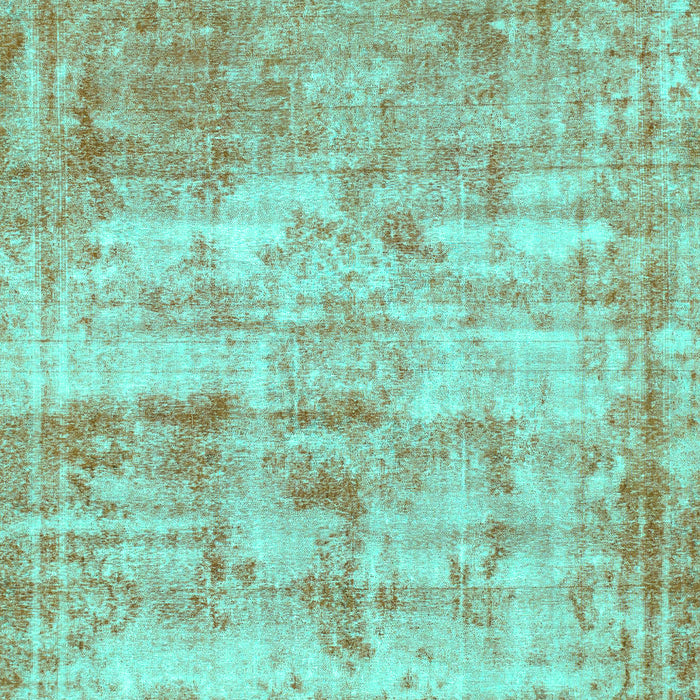 Machine Washable Abstract Turquoise Modern Area Rugs, wshabs1285turq