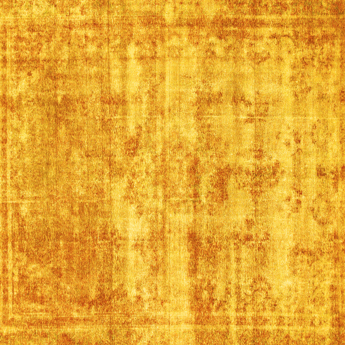 Square Abstract Yellow Modern Rug, abs1285yw