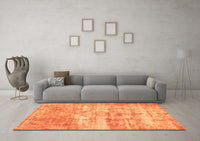 Machine Washable Abstract Orange Modern Rug, wshabs1285org