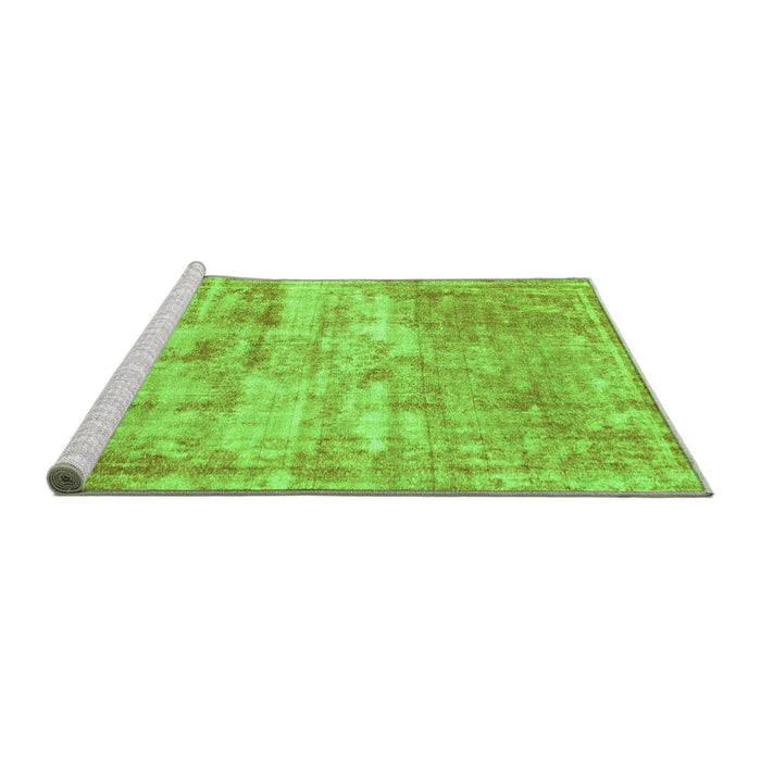 Sideview of Machine Washable Abstract Green Modern Area Rugs, wshabs1285grn