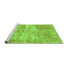 Sideview of Machine Washable Abstract Green Modern Area Rugs, wshabs1285grn