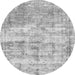 Round Abstract Gray Modern Rug, abs1285gry