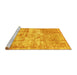 Sideview of Machine Washable Abstract Yellow Modern Rug, wshabs1285yw