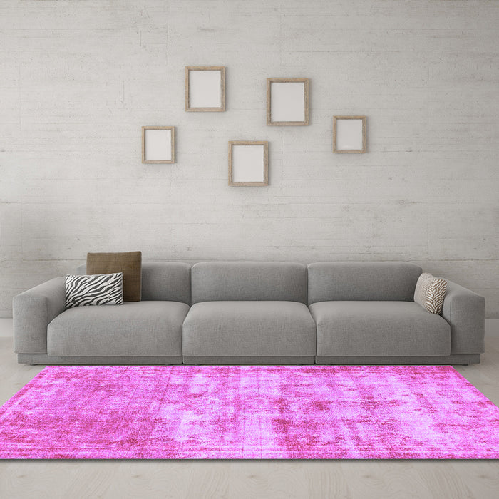 Machine Washable Abstract Purple Modern Area Rugs in a Living Room, wshabs1285pur