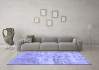 Machine Washable Abstract Blue Modern Rug, wshabs1285blu