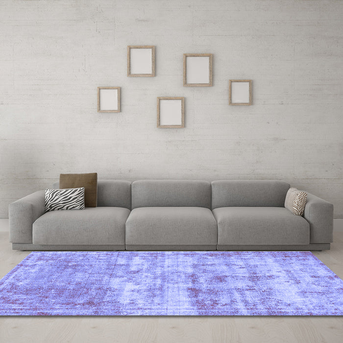 Machine Washable Abstract Blue Modern Rug in a Living Room, wshabs1285blu