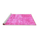 Sideview of Machine Washable Abstract Pink Modern Rug, wshabs1285pnk