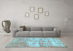 Machine Washable Abstract Light Blue Modern Rug in a Living Room, wshabs1285lblu