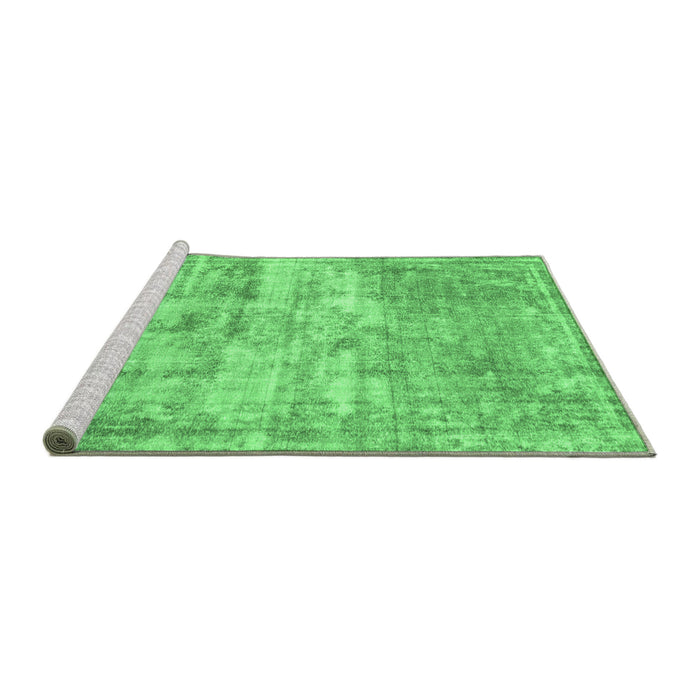 Sideview of Machine Washable Abstract Emerald Green Modern Area Rugs, wshabs1285emgrn