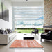 Square Abstract Pastel Orange Modern Rug in a Living Room, abs1285