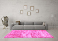 Machine Washable Abstract Pink Modern Rug, wshabs1285pnk