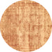 Round Abstract Brown Modern Rug, abs1285brn