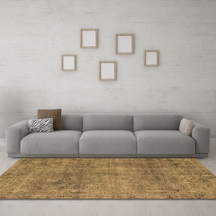 Machine Washable Abstract Brown Modern Rug in a Living Room,, wshabs1286brn