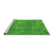 Sideview of Machine Washable Abstract Green Modern Area Rugs, wshabs1286grn