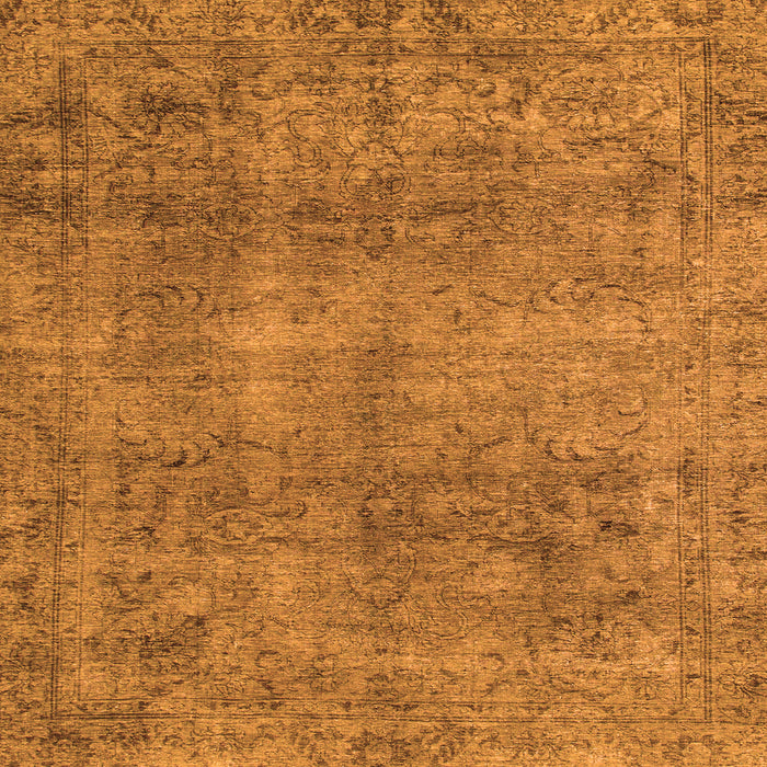 Square Machine Washable Abstract Orange Modern Area Rugs, wshabs1286org