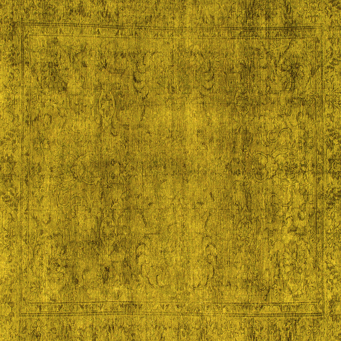 Square Machine Washable Abstract Yellow Modern Rug, wshabs1286yw