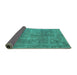 Sideview of Abstract Turquoise Modern Rug, abs1286turq