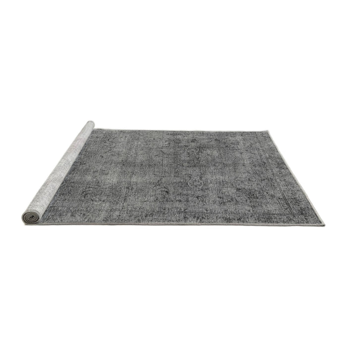 Sideview of Machine Washable Abstract Gray Modern Rug, wshabs1286gry
