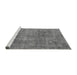 Sideview of Machine Washable Abstract Gray Modern Rug, wshabs1286gry