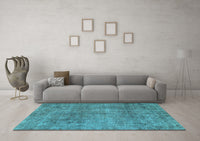 Machine Washable Abstract Light Blue Modern Rug, wshabs1286lblu