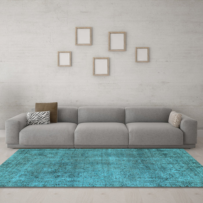 Machine Washable Abstract Light Blue Modern Rug in a Living Room, wshabs1286lblu