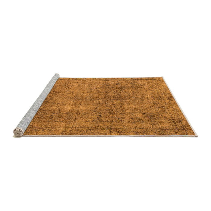 Sideview of Machine Washable Abstract Orange Modern Area Rugs, wshabs1286org