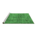 Sideview of Machine Washable Abstract Emerald Green Modern Area Rugs, wshabs1286emgrn