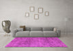 Machine Washable Abstract Pink Modern Rug in a Living Room, wshabs1286pnk