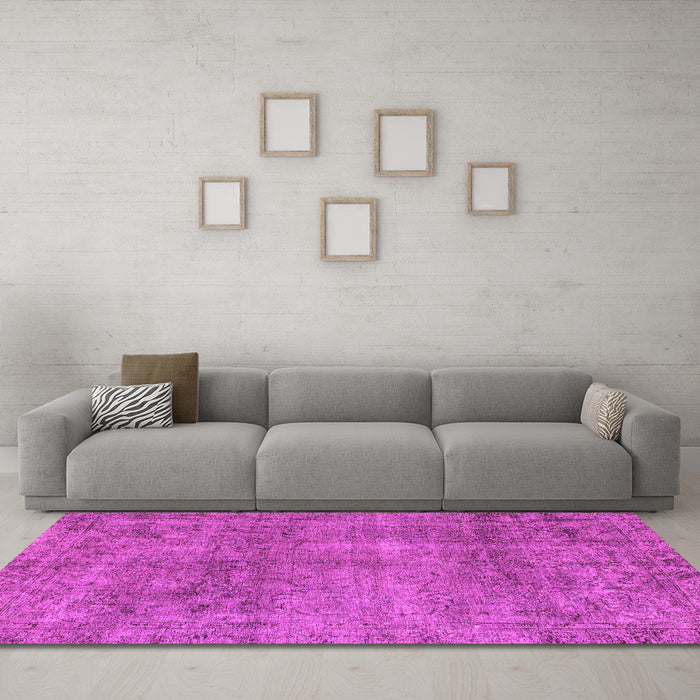Machine Washable Abstract Pink Modern Rug in a Living Room, wshabs1286pnk