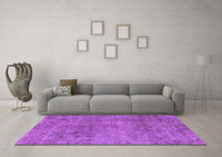 Machine Washable Abstract Purple Modern Rug, wshabs1286pur