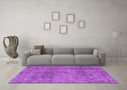 Machine Washable Abstract Purple Modern Area Rugs in a Living Room, wshabs1286pur