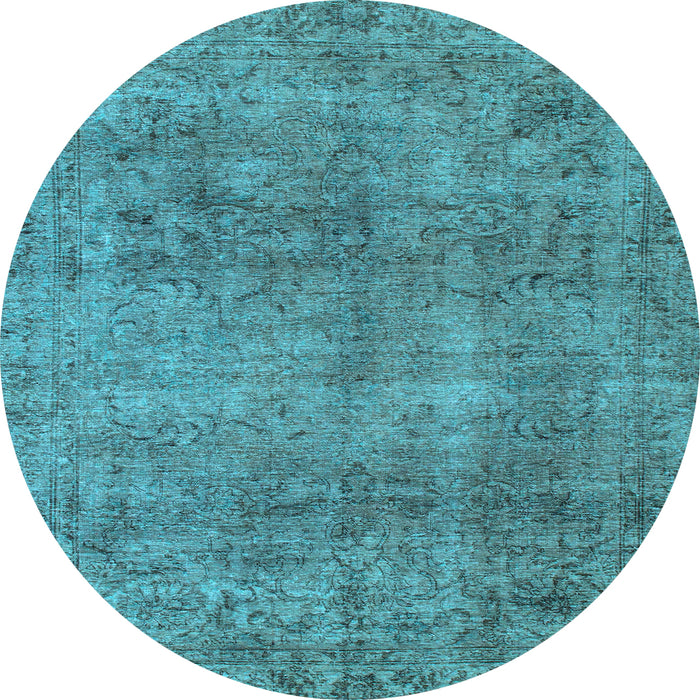 Round Machine Washable Abstract Light Blue Modern Rug, wshabs1286lblu