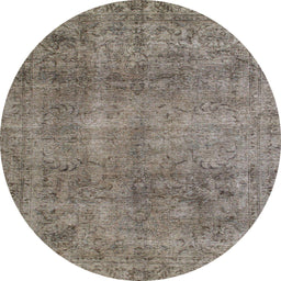 Round Machine Washable Abstract Rosy Pink Rug, wshabs1286