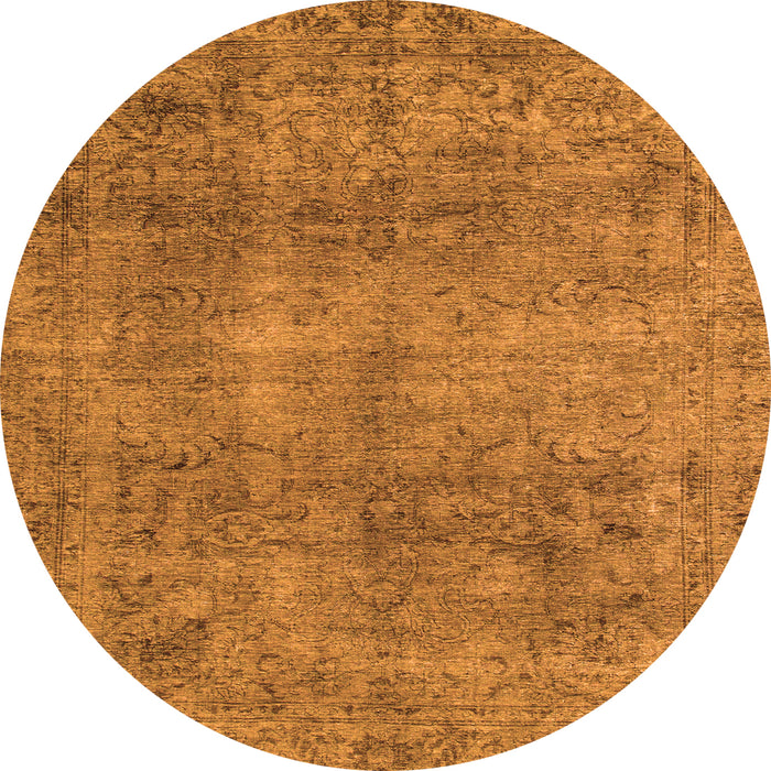 Round Abstract Orange Modern Rug, abs1286org
