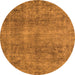 Round Abstract Orange Modern Rug, abs1286org